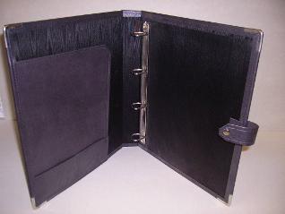 pu folder with internalmpockets and press stud strap